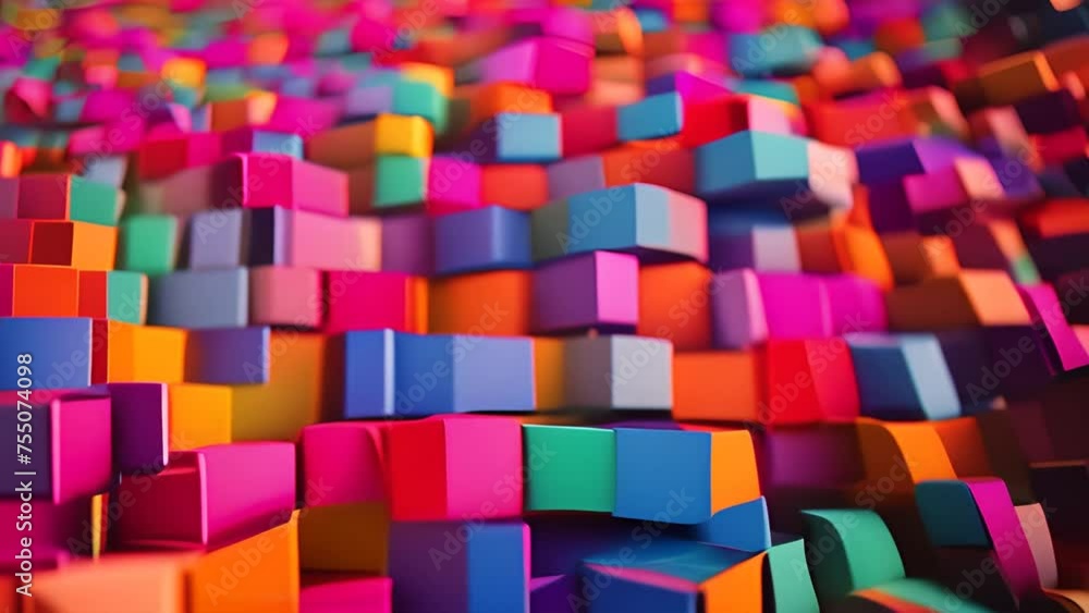 Aufkleber Dance Music Multicolored Cloth With Squares of Different Colors Generative AI
