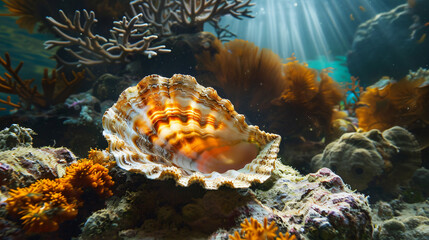 Thorny oyster Spondylus varians underwater