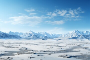 Fototapeta na wymiar Frozen Tundra Wasteland Isolated on Transparent Background