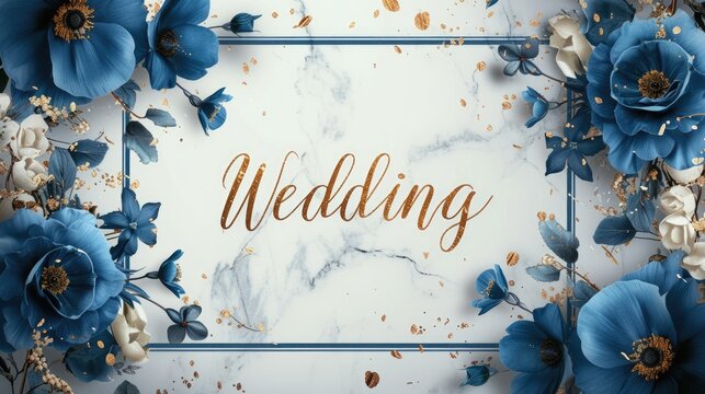 Romantic allure: captivating wedding invitation card adorned with text wedding, blending elegance and sentiment in beautiful design, perfect for announcing and inviting to joyous celebration of love.