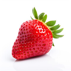 delicious strawberry, white background, professional photo сreated with Generative Ai