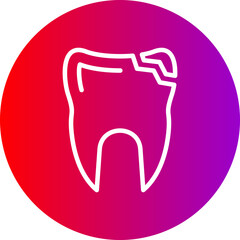 Broken Tooth Line Gradient Circle Icon