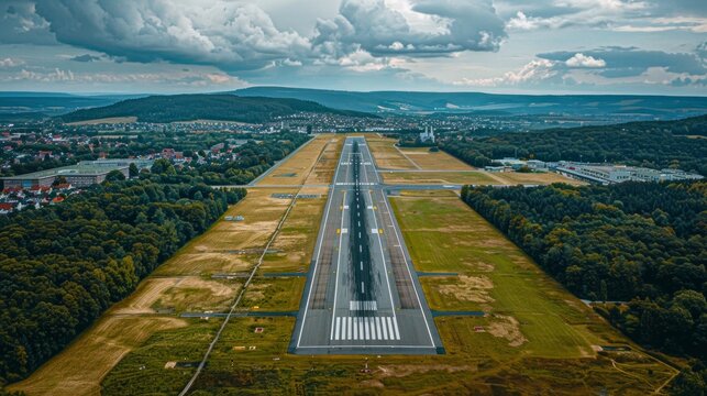 Final approach to land on runway