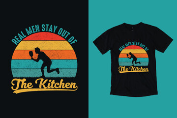 Real Men Stay Out of the Kitchen Retro Vintage Funny  Pickleball T-Shirt Design