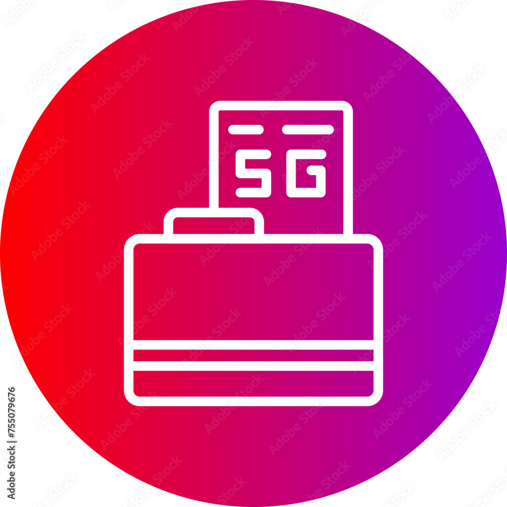 Wall mural 5g line circle icon