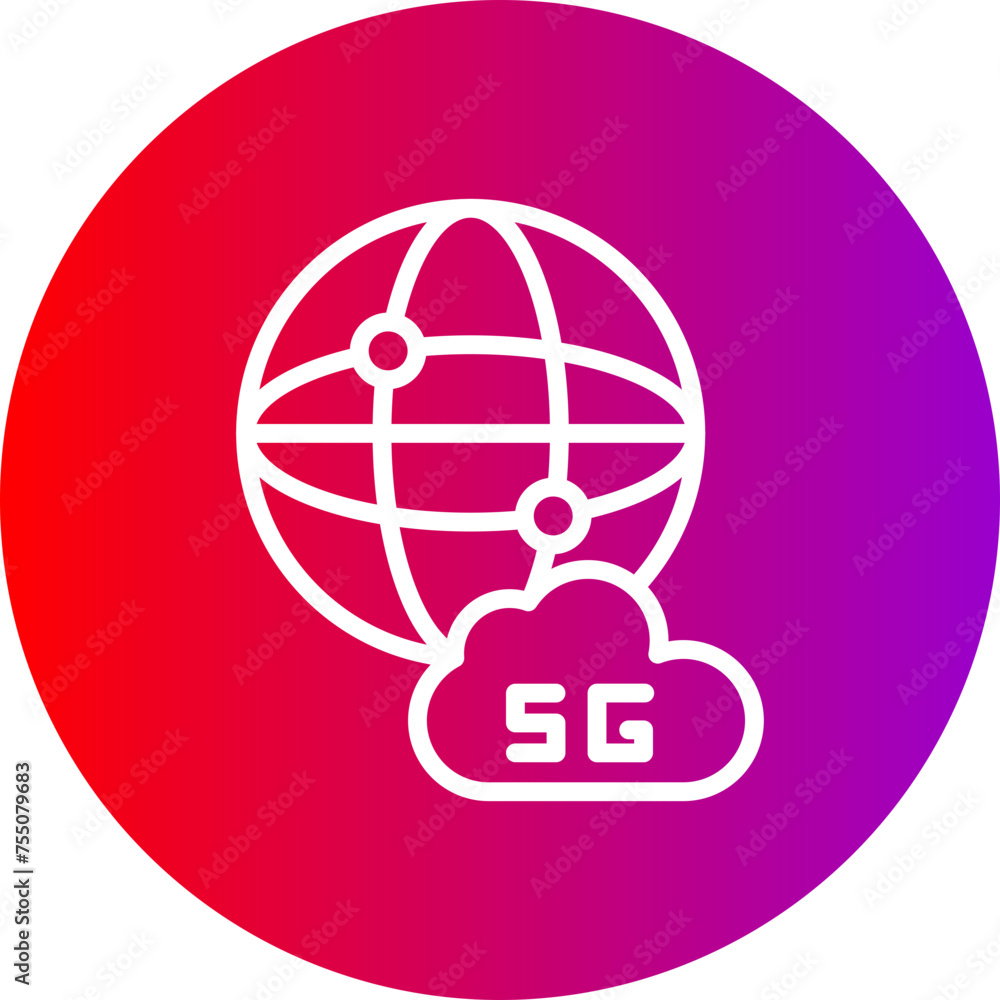 Canvas Prints 5G line circle icon