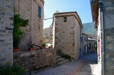 Medieval village of Rochebrune in the Baronnies in the South East of France, in Europe