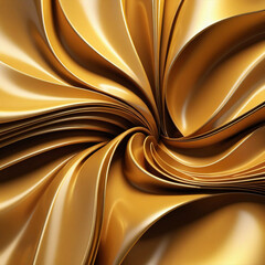 3D background with smooth gold silky shapes