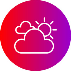 Cloud Line Gradient Circle Icon