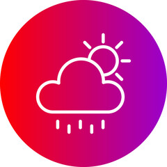 Nimbostratus Line Gradient Circle Icon