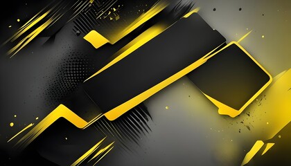 Abstract gaming black and yellow gradient background wallpaper., figures, vibrant colors