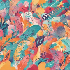 Naklejka premium pattern with flowers a colorful floral pattern with lots of different colors