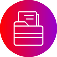 Folder Line Gradient Circle Icon