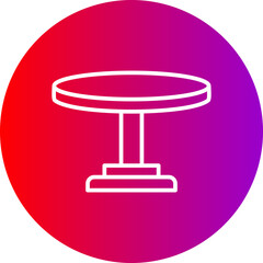 Round Table Line Gradient Circle Icon