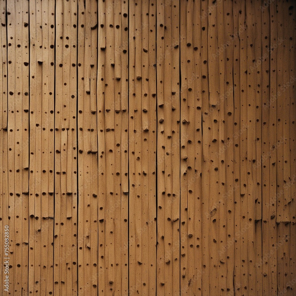 Wall mural wood texture background The wall was made of wooden tiles that had little holes in them.  