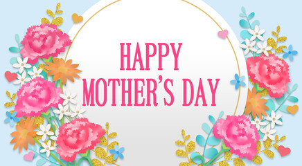 母の日の花束、フレームに文字入り