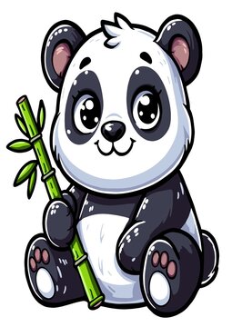 recommend clip art: The panda in the illustration is a symbol of peace and mercy. Soft black and white contrasts emphasize her unique character and add warmth and mystery to the image