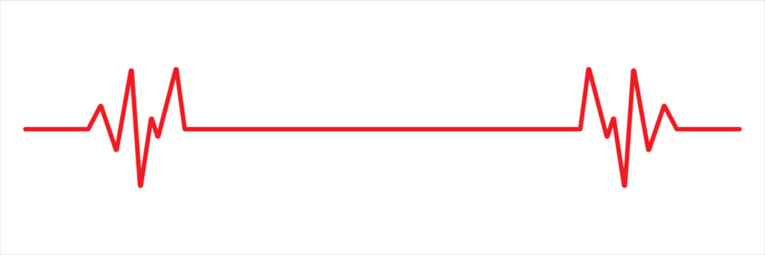 Heartbeat red line icon. EKG and cardio symbol. Vector illustration isolated on white background. Heartbeat red line vector EPS 10