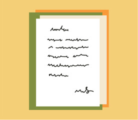 Document paper stamp contract agreement concept. Vector graphic design illustration