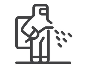 Disinfection workers making disinfection protection work. Pest control icon. Vector graphic design illustration element