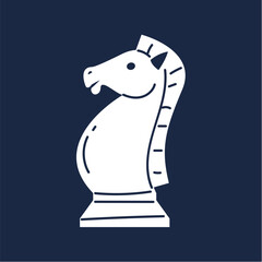 Chess piece horse symbol isolated concept. Vector graphic design illustration