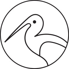 Fototapeta premium Pelican Bird Minimalist Icon Logo