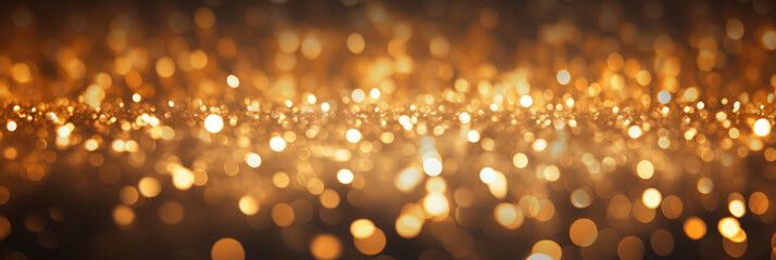 Glittering golden bokeh background, luxurious and festive atmosphere concept for design.