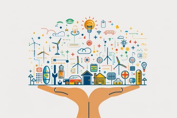 Navigating the New Urban Landscape: The Role of Smart Technology and Sustainability in Transforming Real Estate Markets - obrazy, fototapety, plakaty