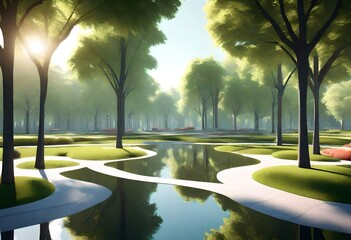 sunset over the river