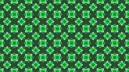 square figures in green tones for wrapping paper or other applications
