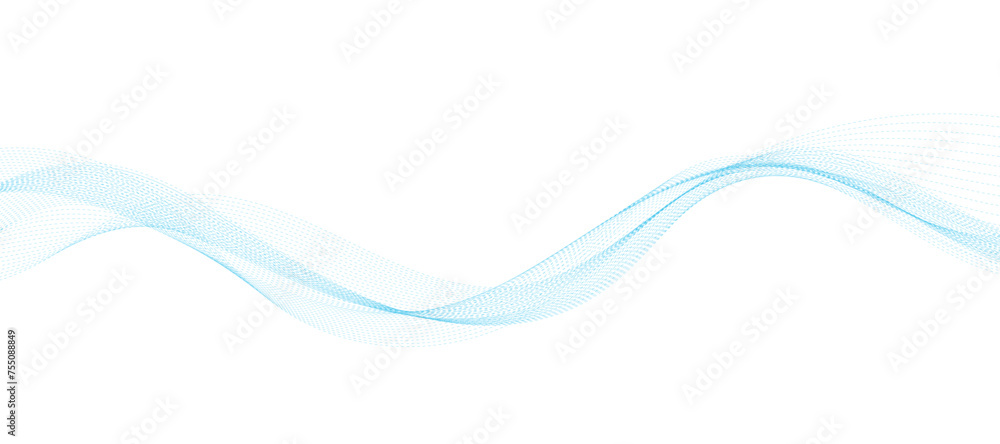 Wall mural abstract vector background with blue wavy lines. blue wave background. blue lines vector illustratio - Wall murals
