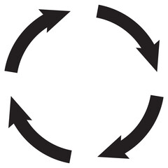 Circle of arrows. Recycle, repeat, refresh icon vector illustration. Circle arrow for infographic icon