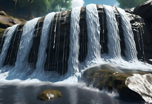 waterfall in the mountains