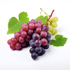 Obraz premium grapes, white background, professional photo сreated with Generative Ai