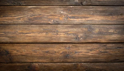 Foto op Aluminium old brown rustic dark grunge wooden timber wall or floor or table texture oak wood background banner with vignette © Claudio