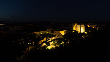 Night view of the Royal Convent of Santa Clara in Tordesillas-Spain