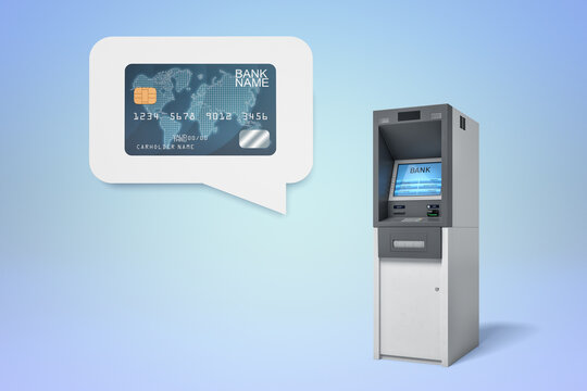 Credit card and ATM concept illustration