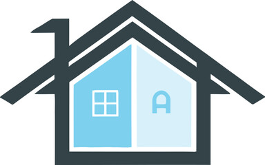 home icon on a blue background