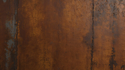 Immersing in Textural Intricacies: Grunge & Rust Iron Texture, Surrounded by Rust & Oxidized Metal Background, Illustrating Old Metal Iron Panel in Landscape with Gold Brown Color & Corrosion.