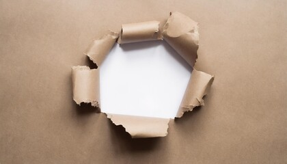 background of torn paper with hole in the center