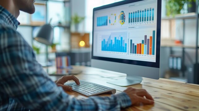 A business analyst reviewing customer service reports and feedback analytics