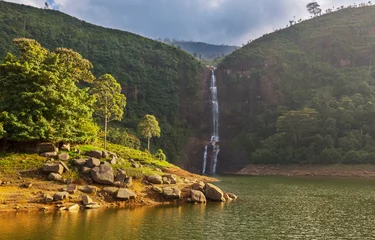 Fototapeten Waterfall on Sri Lanka © Galyna Andrushko