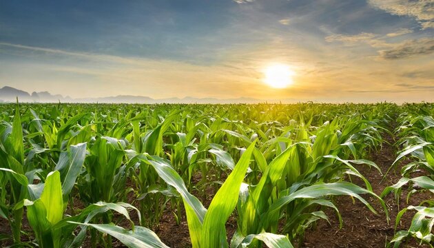 Corn Field In Early Morning Light