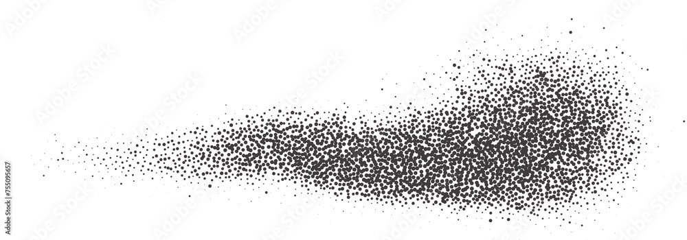 Poster halftone dotted shape. stipple blob. noisy abstract design element with grainy shadow texture. rando