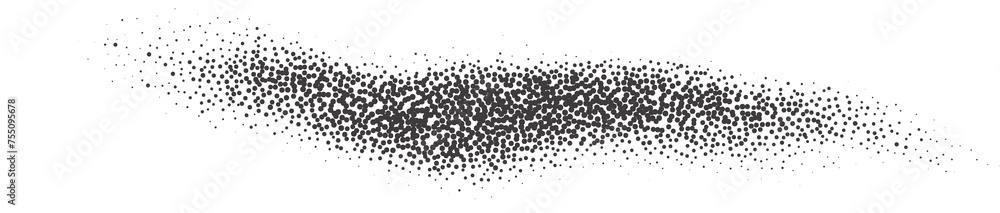 Poster halftone dotted shape. stipple blob. noisy abstract design element with grainy shadow texture. rando