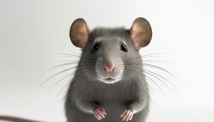 funny rat isolated on white background