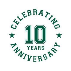 10 years anniversary celebration design template. 10th vector and illustration.