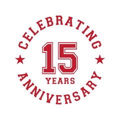 15 years anniversary celebration design template. 15th vector and illustration.