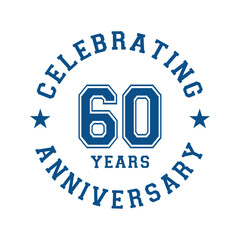 60 years anniversary celebration design template. 60th vector and illustration.
