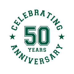 50 years anniversary celebration design template. 50th vector and illustration.